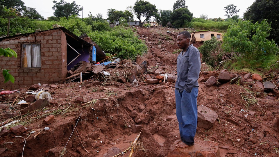 Homes were destroyed after flooding in South Africa.
