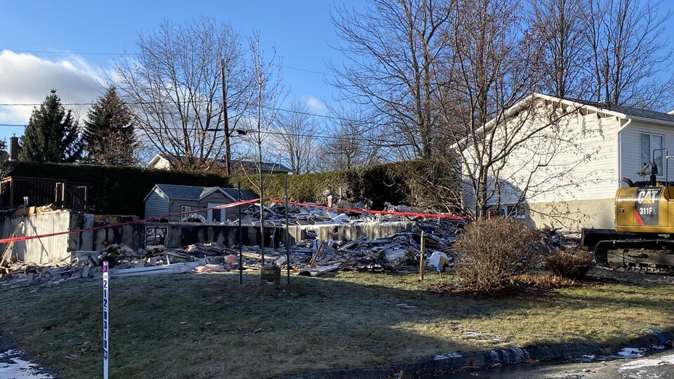 Un bâtiment détruit.