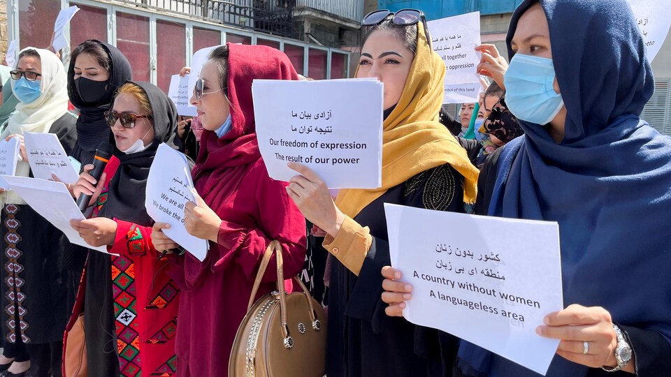 Manifestation de femmes afghanes à Kaboul.