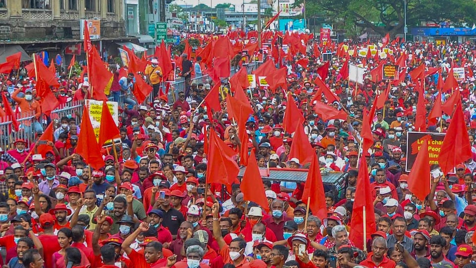 Manifestation à Colombo.