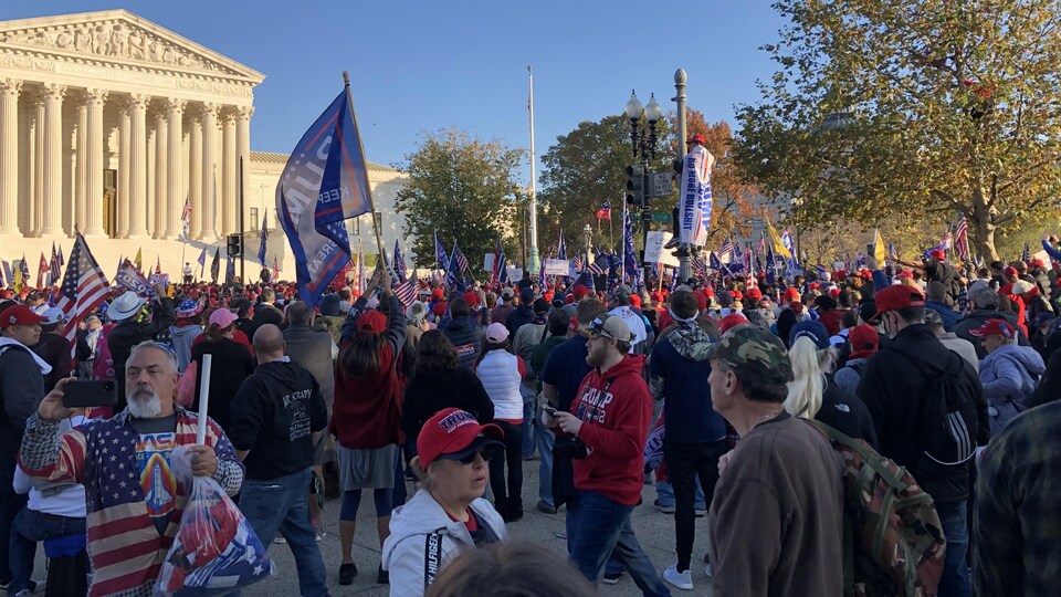 Des manifestants.