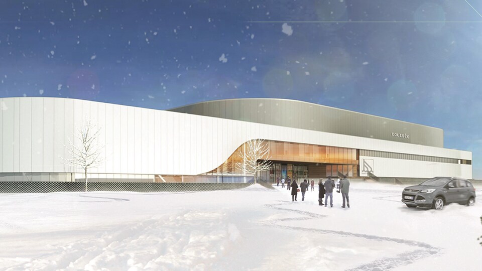 La maquette du futur colisée l'hiver