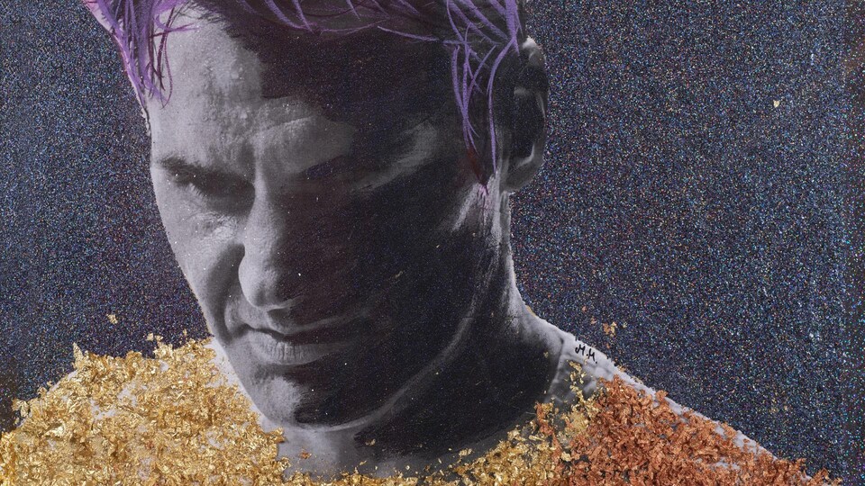 Tableau représentant Roger Federer vêtu de doré.