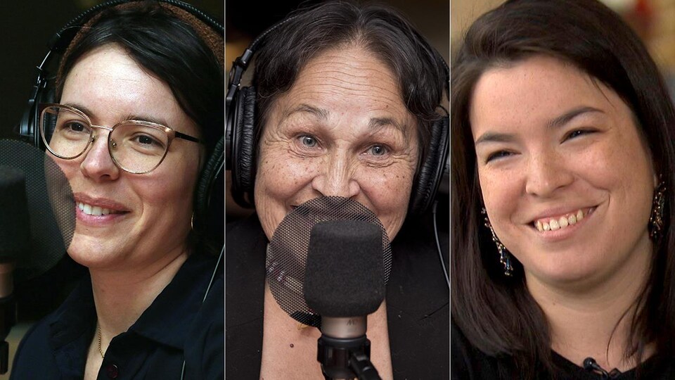 Un montage des photos de Marie-Andrée Gill, de Joséphine Bacon et de Natasha Kanapé Fontaine.