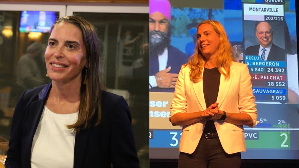 Les deux candidates lors de leur rassemblement électoral.