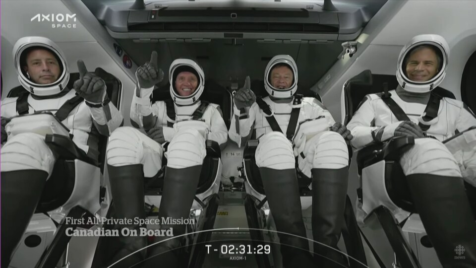 Mark Pathy and three other men were sitting on a rocket.