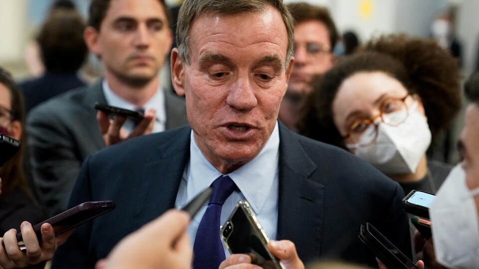 Senator Mark Warner spoke to reporters.