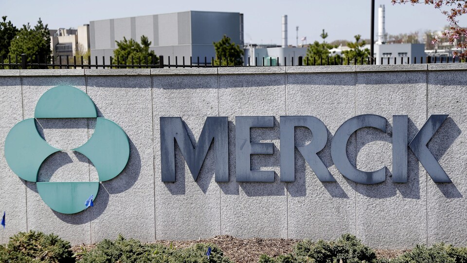 Mur gris d'enceinte de l'entreprise Merck
