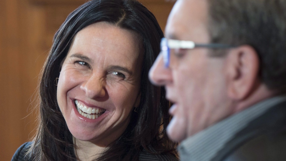 Les deux maires à l'hôtel de ville de Montréal.