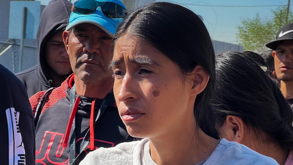 A Latin American migrant on the border between Mexico and the United States.