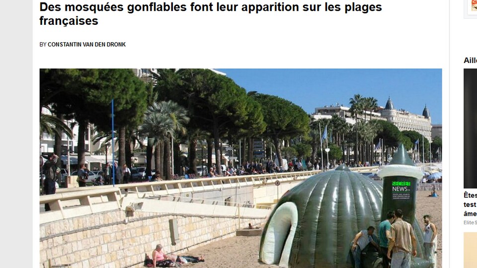 Mosquée Gonflable Sur La Plage De Cannes