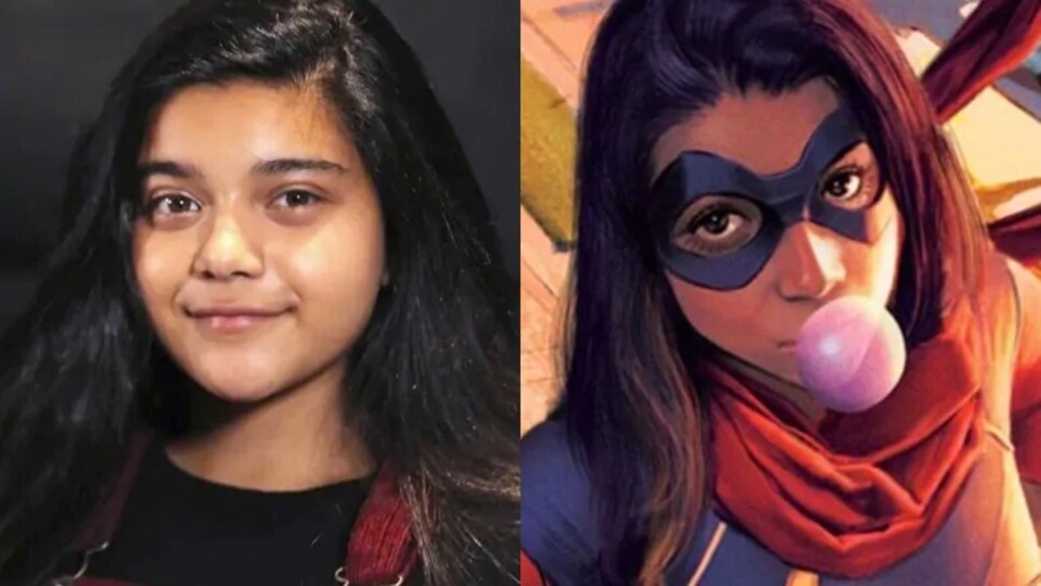Le portrait d'une jeune fille à côté du portrait d'une super-héroïne .