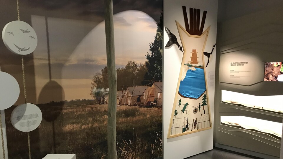 Section ''printemps'' de la nouvelle exposition permanente du Musée amérindien de Mashteuiatsh.