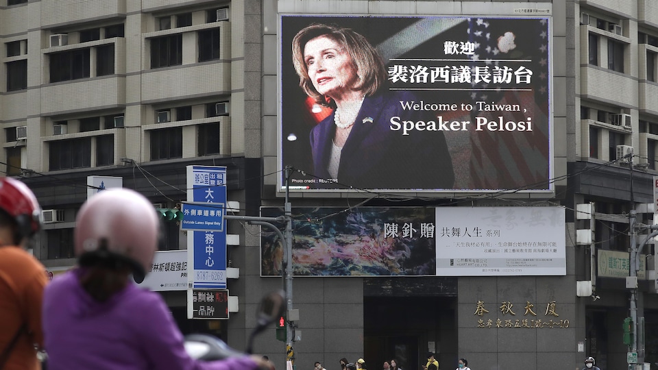 Portrait de Nancy Pelosi à Taïwan.