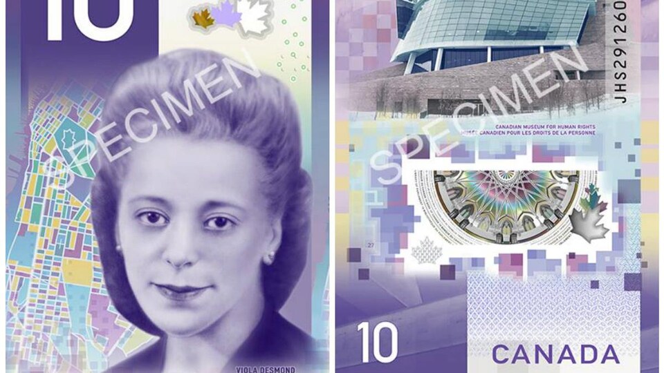 Nouveau 10$ canadien, photo de Viola Desmond