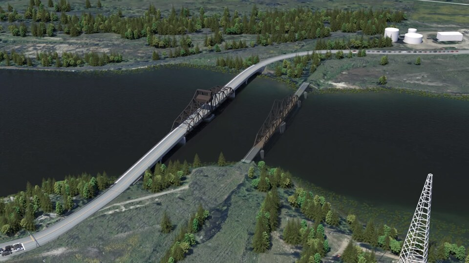 Le nouveau pont tournant proposé pour accéder à l'île Manitoulin à Little Current.
