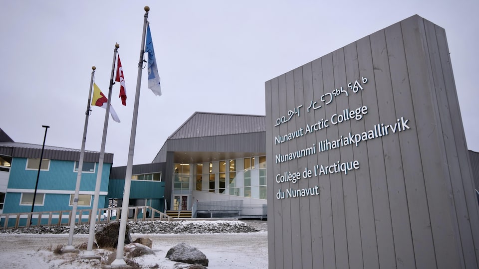 The exterior of Nunavut Arctic College in November.
