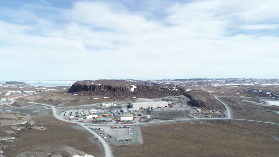 Vue aérienne de la mine Doris, située dans la région de Hope Bay, au Nunavut.