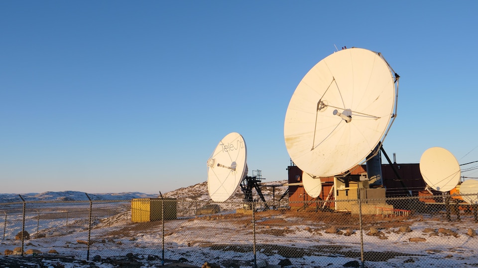 Satellite domes near Iqaluit.