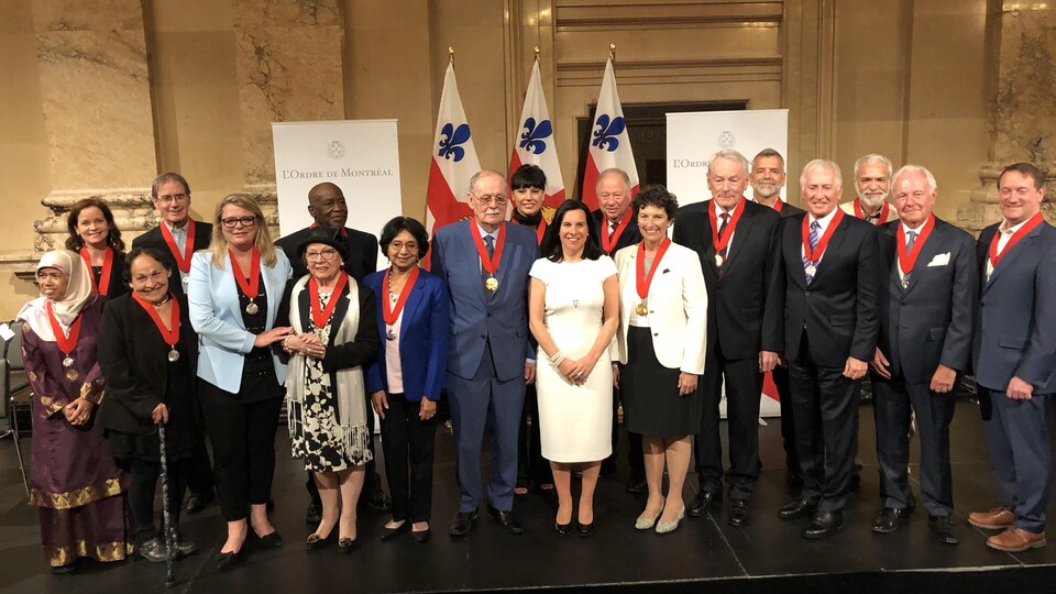 Sabariah Binti Hussein, Anik Bissonnette, Joséphine Bacon, Pascal Assathiany, Angèle Dubeau, Marisa Ferretti Barth, Doudou Boicel, Ratna Ghosh, Michel Chrétien, Nathalie Bondil, la mairesse Valérie Plante, Jonathan Wener, Louise Roy, Richard Pound, Victor Pilon, Morton S. Minc, Michel Lemieux, Jacques Girard, Louis Vachon.