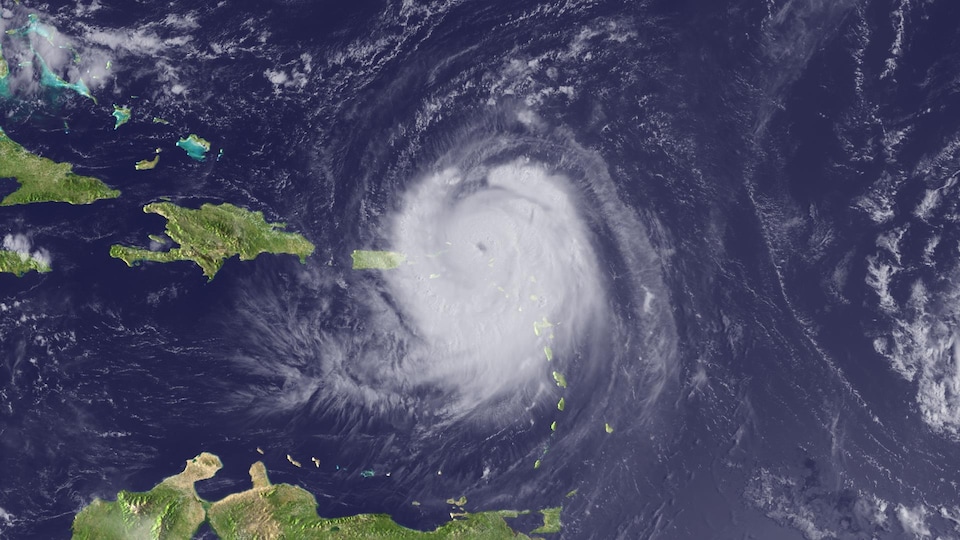 Un image satellite montrant l'ouragan Danielle 