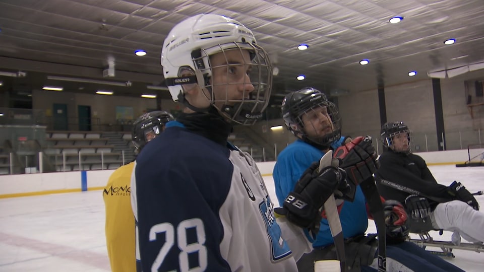 He looked ahead as a trainer gave instructions.