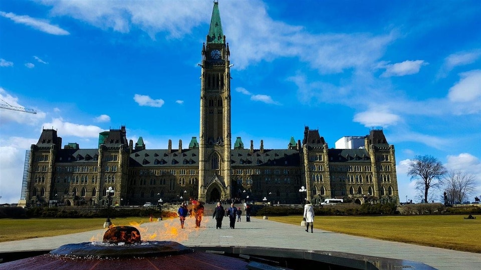 Vue sur le Parlement canadien à Ottawa.