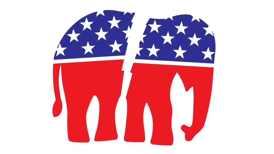 Une illustration d'un éléphant scindé en deux.