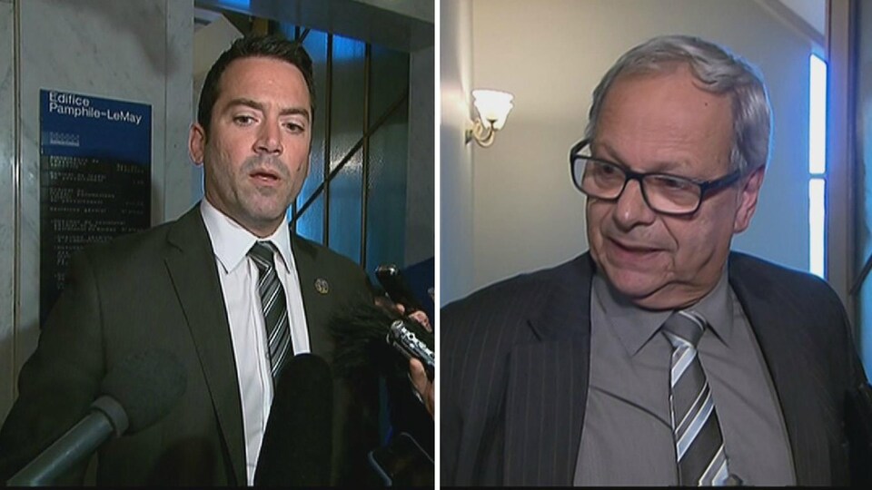 Patrick Huot et Michel Matte réagissent à la défaite du Parti libéral du Québec lors de l’élection partielle dans Louis-Hébert.