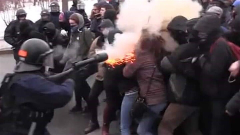 Intervention policière lors d'une manifestation étudiante à Québec (archives).