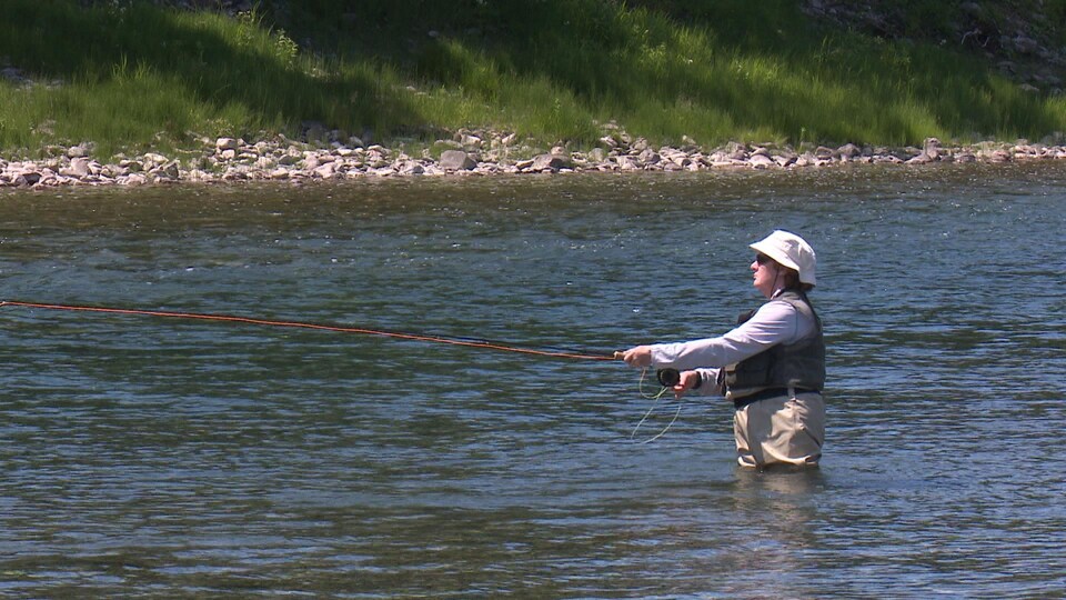 A fisherman on the Bonaventure River