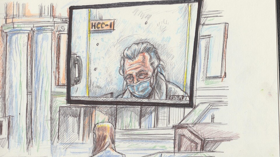 Un dessin représente Peter Nygard.