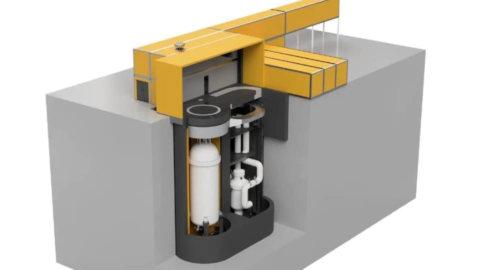 Plan d'un petit réacteur modulaire.
