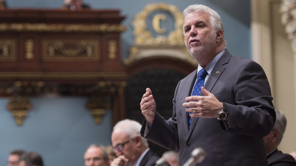 Le premier ministre Philippe Couillard lors de la période des questions à l'Assemblée nationale