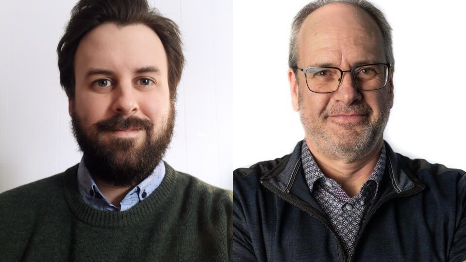 Portraits de Philippe Guilbert et Yves Lauzier, candidats à la mairie de Trois-Pistoles.