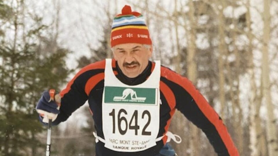 Pierre Lortie en ski dans les années 1980.