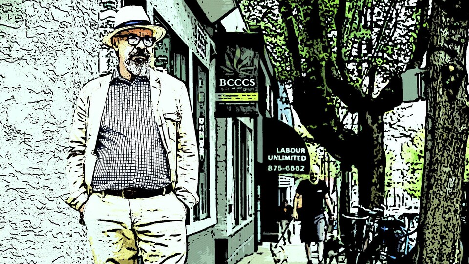 Pierre Martineau à Vancouver, image transformée en dessin
