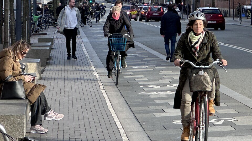 Un piste cyclable à Copenhague.