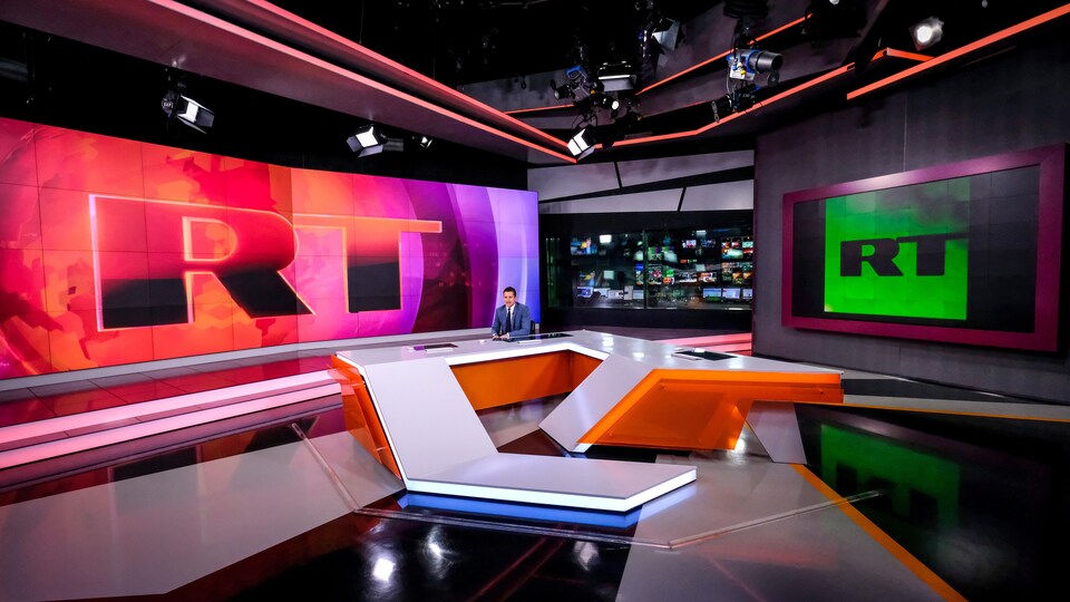Un plateau télévisé de la chaîne RT.