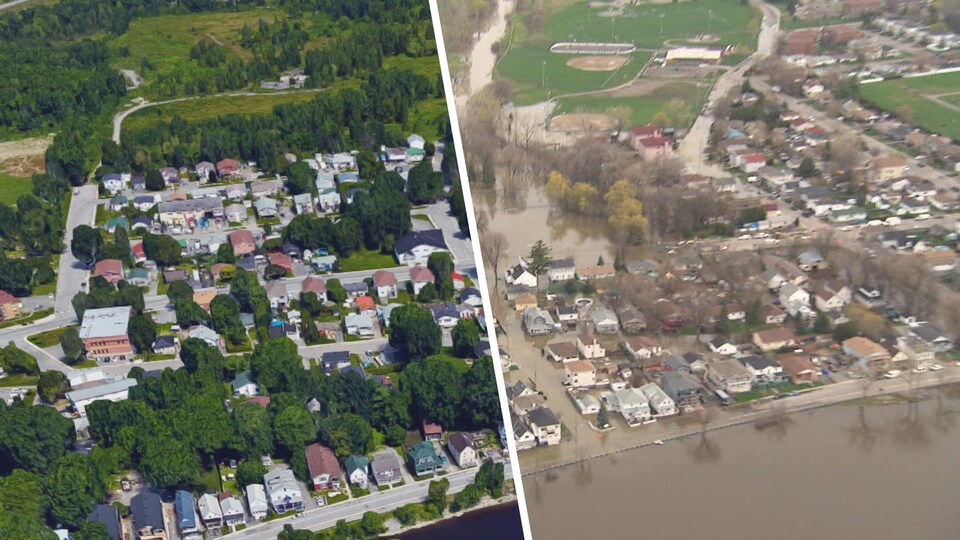 Une vue aérienne du secteur de Pointe-Gatineau