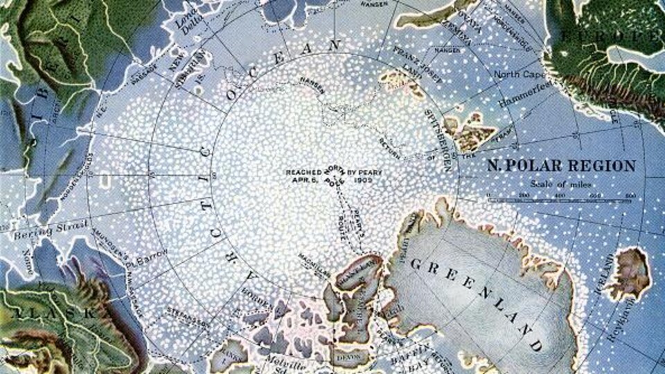 Une carte du pôle du Nord