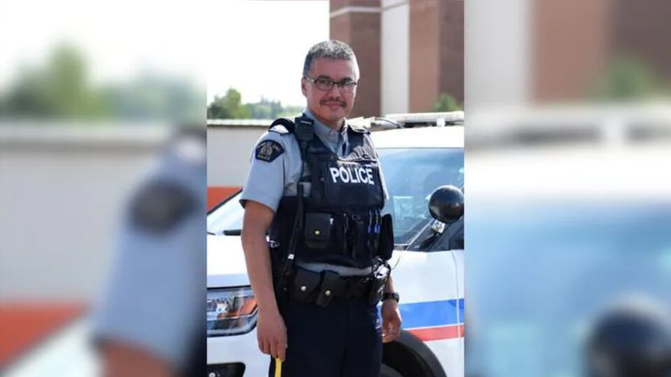 Un portrait du policier Bernie Herman, accusé du meurtre de Braden Herman à Prince Albert, en Saskatchewan.