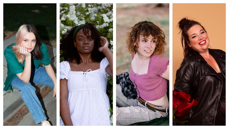montage de quatre photos représentant  Amélie Préville, Priscila Bieni, Émilie Ringuette et Isa Cliche.