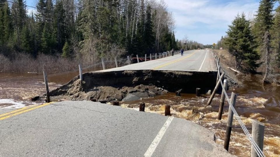 A culvert destroyed by flood.