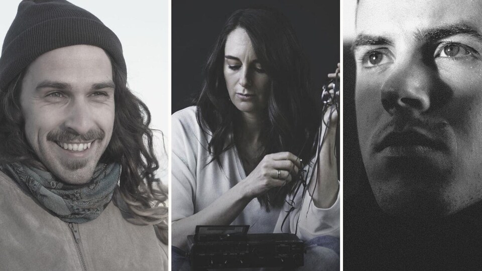 Montage de photos de Mario Lepage, alias Ponteix, Anique Granger et Paul Cournoyer.