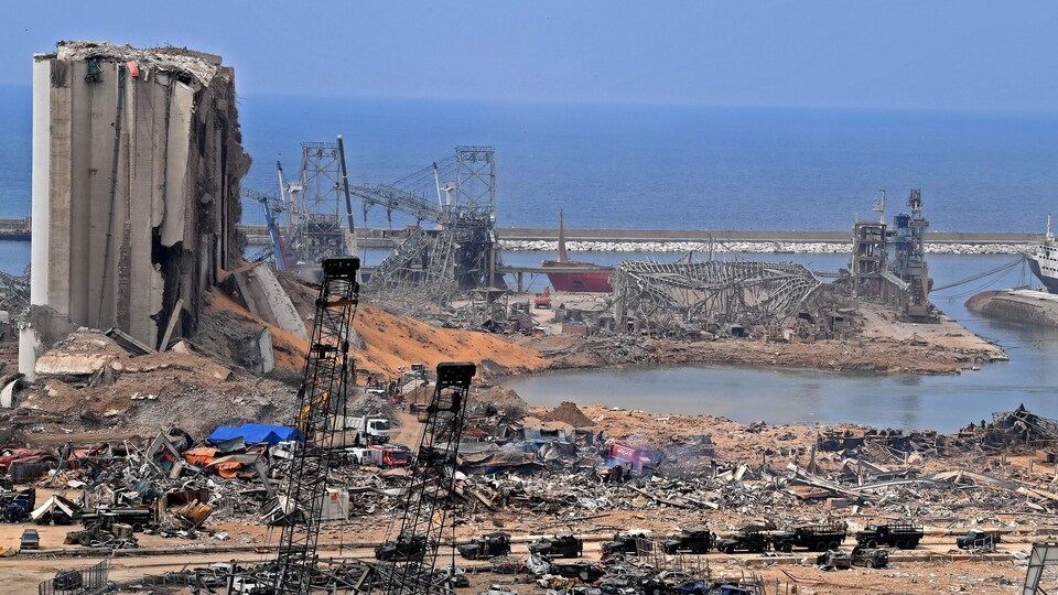 Port de Beyrouth après l’explosion.