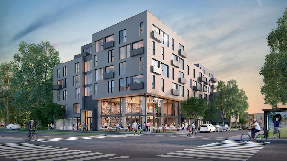 La devanture de l'immeuble qui prendra forme sur la 1re Avenue