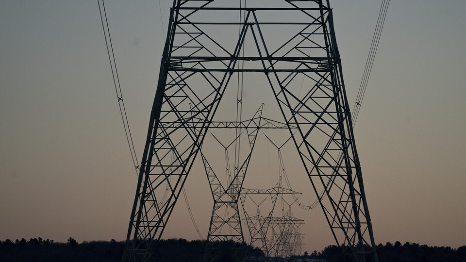 Des pylônes électriques.