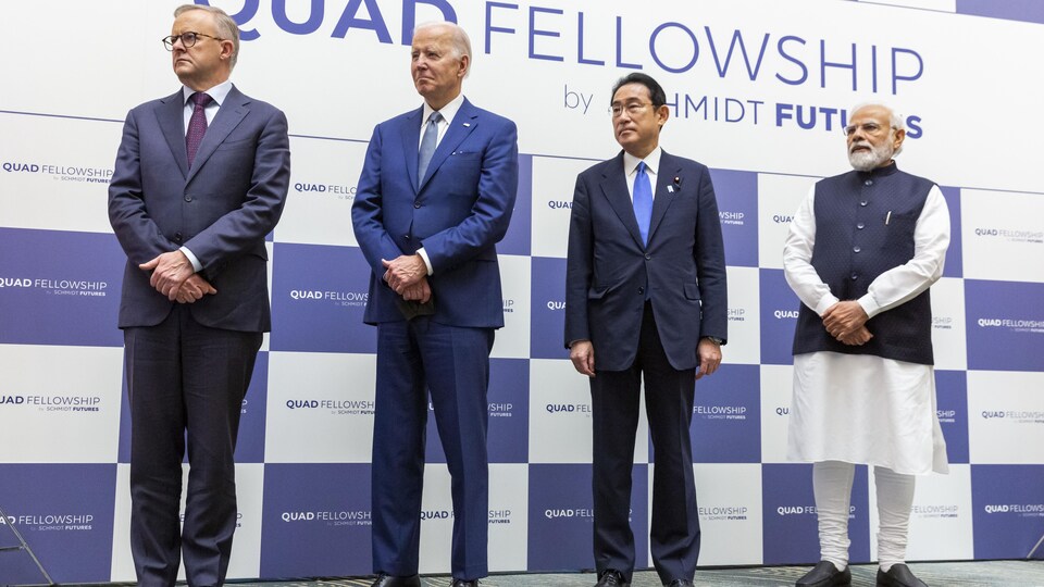 From left: Australian Prime Minister Anthony Albanese, US President Joe Biden, Japanese Prime Minister Fumio Kishida and Indian Prime Minister Narendra Modi.