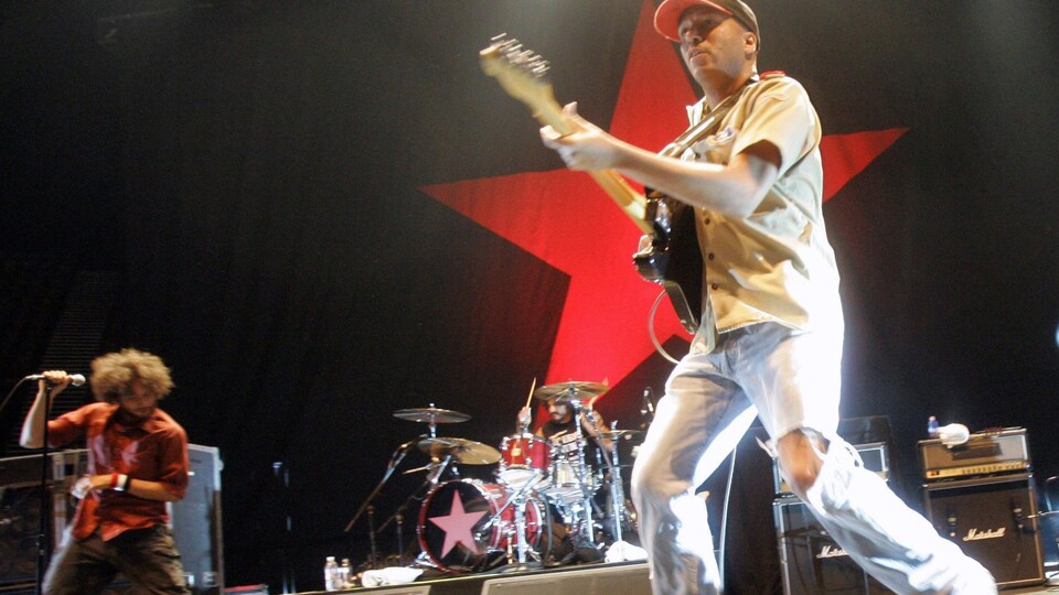Tom Morello, Brad Wilk et Tom Morello du groupe Rage Against the Machine